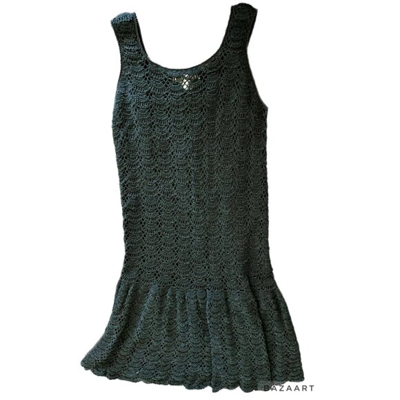 Boho Chic Festival Coastal Crocheted Fit And Flair Dress - Picture 2 of 5